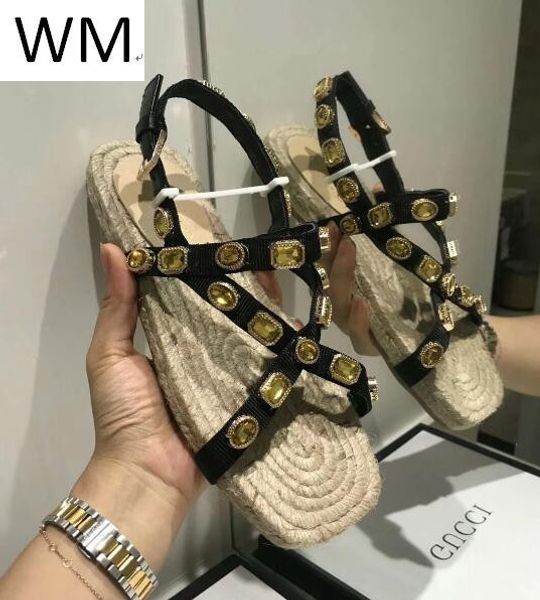 

duping520 women s fashion hemp rope sole beach sandals casual handmade walking tennis sandals slippers mules slides thongs, Black