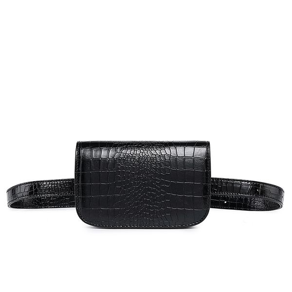 

fanny pack crocodile pattern women waist bag 2018 new fashion mini chest bag alligator leather belt bags black pouch wholesale