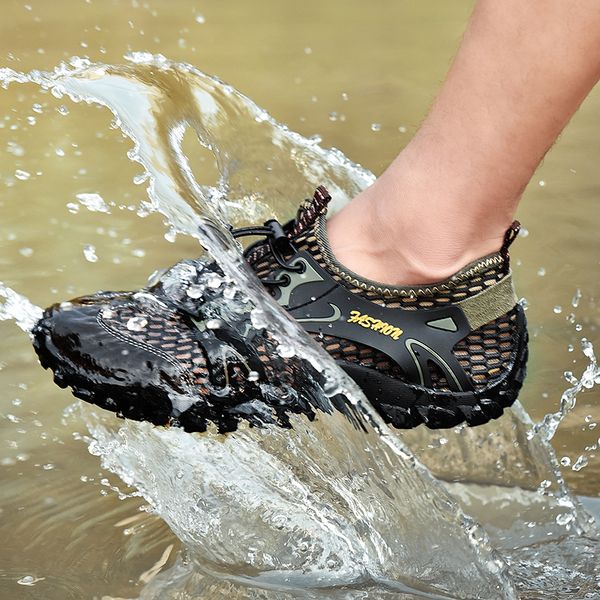 

men's traceable shoes men's net surface quick-drying breathable outdoor hiking walking shoes wear-resistant water skid-pro
