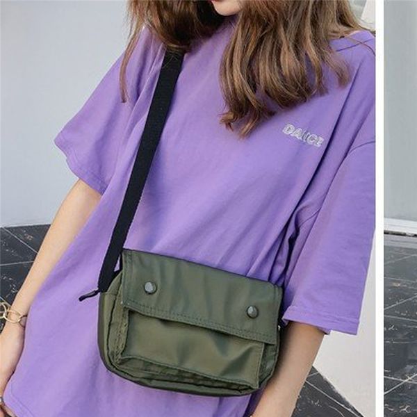 

mini green orange single shoulder bag fashion ladies' oxford cloth flip over bag 2019 new spring fashion small square