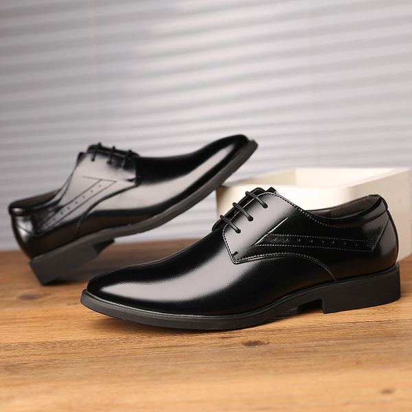 

business men's casual shoes pure black men's banquet dress shoes