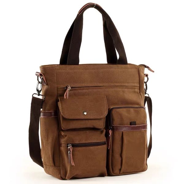 

2020 new men casual briefcase bag fashion multi-pocket handbag male lapshoulder bags tote large capacity messenger bag