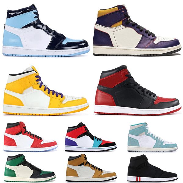

New Designer UNC Basketball Shoes 1 1s men women PSG Top 3 Court Purple SPIDERMAN BANNED Athletic Sneakers Sports mens trainers size 36-46