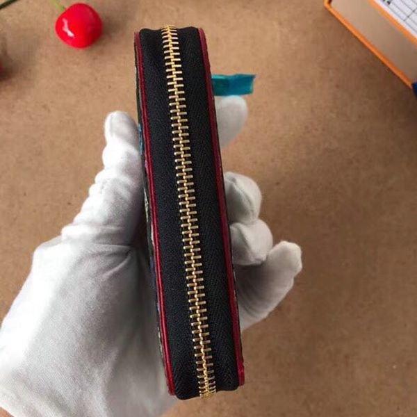 

wholesale original leather designer short wallet fashion original coin purse women wallet classic zipper pocket money holders, Red;black