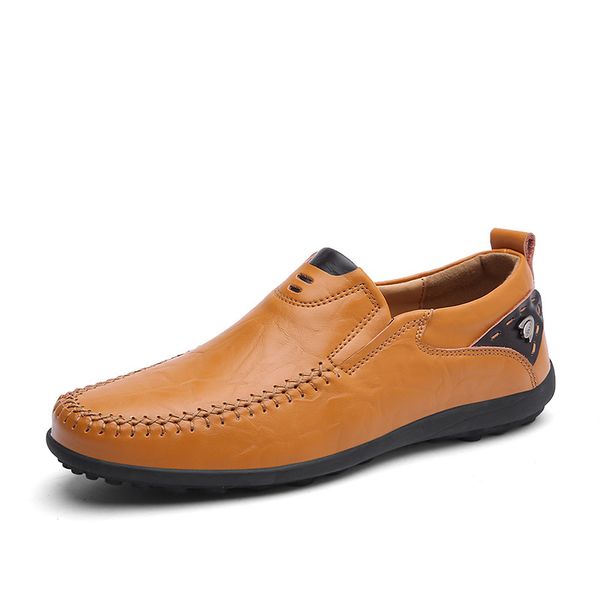 

new handmade leather shoes men lightweight mens shoes casual breathable loafers footwear sapato masculino chaussure homme cuir, Black