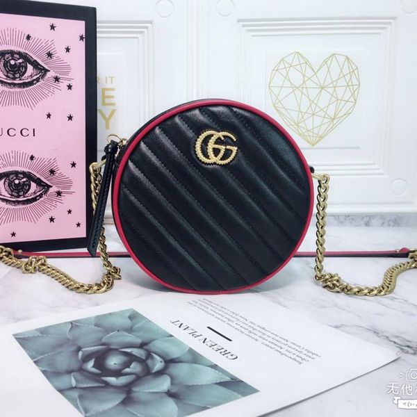 

2019 marmont mini round shoulder bag luxury designer bag genuine leather fashion women bags size 18.5x18.5x6.5cm model 550154, Blue;gray