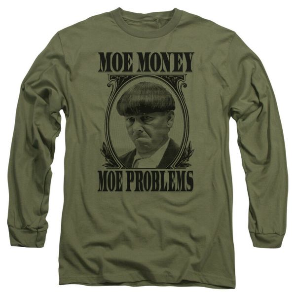 

three stooges long sleeve t-shirt moe money tee, White;black