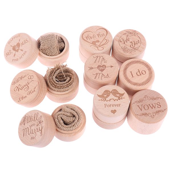 

personalized rustic wedding wooden ring box jewelry trinket storage container holder custom rings bearer blank diy new, Pink;blue