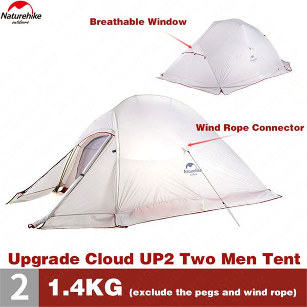 

naturehike upgrade cloud up 2 camping tent 2 persons tourist tent ultralight 20d silicone waterproof hiking nh17t001-t