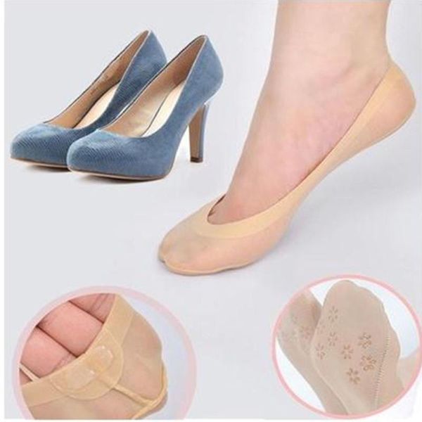 

simple women high heel socks non slip boat socks anti skid liner peds low cut invisible kit thin cotton, Black;white