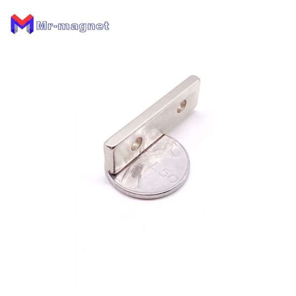 

imanes new 8pcs n50 strong cuboid block magnet 50105mm double hole 4mm countersunk rare earth neodymium permanent magnets 50x10x54mm