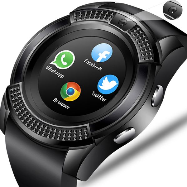 

wishdoit smart digital watch vibration alarm clock led color screen fitness pedometer bluetooth fashion smart phone watch camera, Slivery;brown