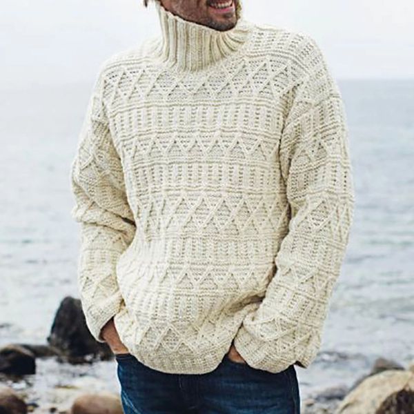 

men's fashion turtleneck sweater long sleeve turtle neck autumn winter warm plus size pullover jumper knitted sweater male 2019, White;black