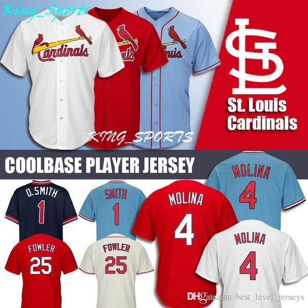 

St Louis Cardinals Majestic Coolbase Jersey 25 Dexter Fowler Jersey 1 Ozzie Smith Jersey 4 Yadier Molina Jerseys