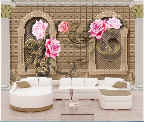 

wdbh 3d p wallpaper custom mural rose vine arch roman column european 3d background wall painting home decor wall art pictures