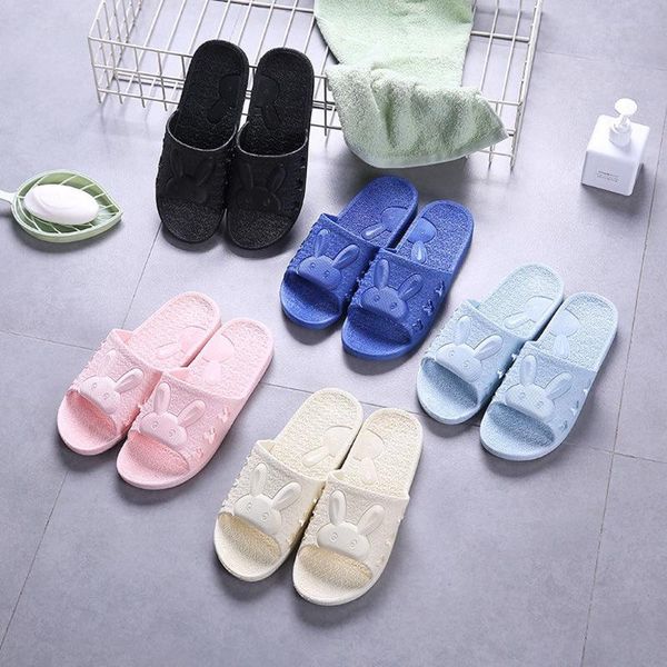 

outdoor indoor bathroom slippers women slip-on open toe wedges non-slip summer slipper shoes summer flip flops men's shoes, Black