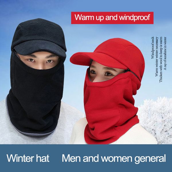 

2019 female neck warmer winter knitted hats mask women winter hat beanies knit brim hat scarf set fleece lined ski caps woman, Black