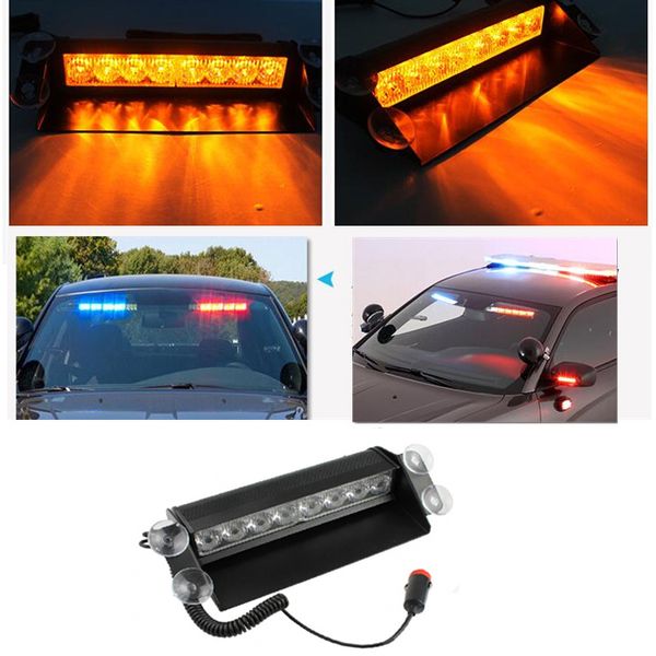 

car truck emergency flasher dash strobe warning light day running flash led police lights 8 leds 3 flashing modes 12v