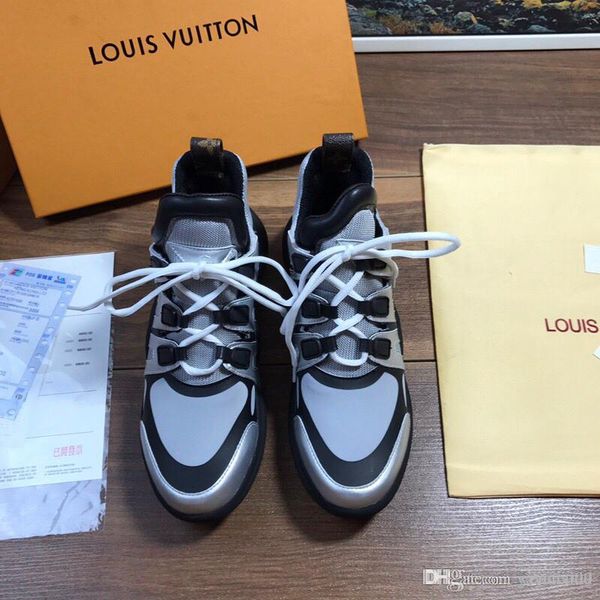 

mens womens chaussures shoe beautiful platform casual sneakers luxuries design shoes leather solid colors dress shoe size 38-44, Black