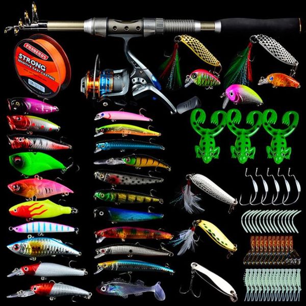 

1.8m fishing rod kit fishing rod+fishing reel(5.2:1)+ line(100m)+ lure(minnow++pencil+crank+vib