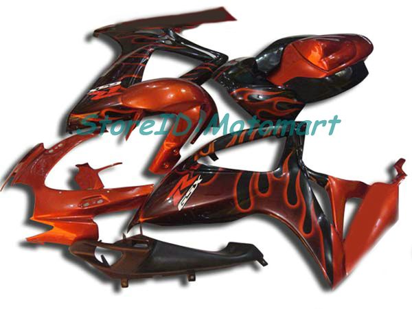 Set carenatura ABS per SUZUKI GSXR600 750 2006 2007 GSXR 600 GSXR 750 K6 06 07 kit carenature nero lucido regali Sp11