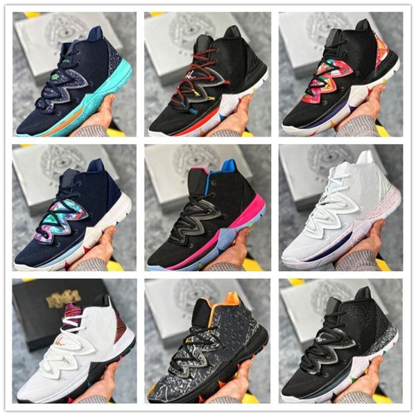 

kyrie five 5 v zoom black magic sky star men basketball shoes 5s men rainbow black white light weight breathable sports sneakers