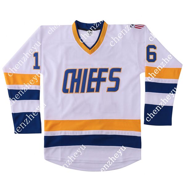 

hanson brothers # 16 чарльстаун главной пощечина выстрел белого хоккей джерси 53526824569, Black;red