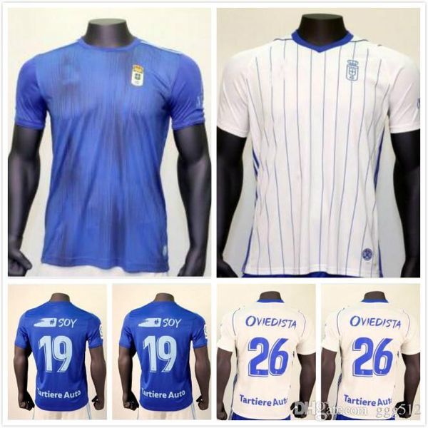 

реал овьедо футбол трикотажные 2019 2020 # 15 ortuno # 10 berjon главная белый расстояние синий маек ramos y. barcenas camiseta де футбол, Black;yellow