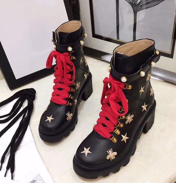 

Top Brand Fashion Luxury Designer Женская обувь Сапоги Superstar Новые Retros Толстые сапоги на каблуке Роскошная женская обувь Сапоги высокого качества