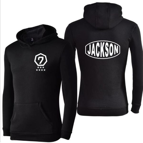 

осень зима got7 kpop толстовки мужчины женщины письма печати крупногабаритные толстовка повседневный hip hop куртка с капюшоном женский stre, Black