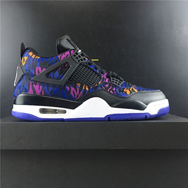 

with box 2019 mens and womens basketball shoes sneakers 4s bq9043-005 for men brand designer sports trainers royal blue black size us5.5-13