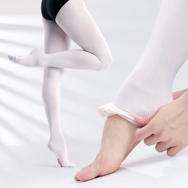 

new arrival professional kids children girls soft microfiber convertible ballet dance tights, Black;red