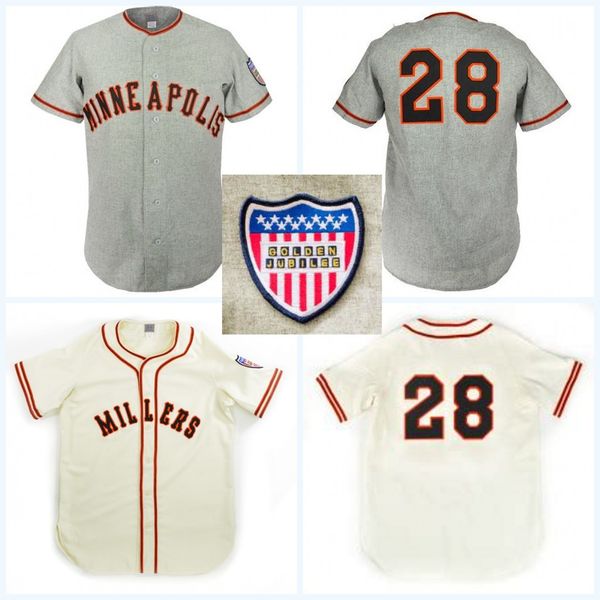 

Minneapolis Millers 1951 Road Jersey Movie Baseball Jersey 100% Stitched Name & Number & Logos For Mens Womens Youth Mix Order
