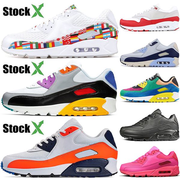 

high brand 90s mens women running shoes fashion designer international flag pack be true orange blue triple black sneakers 36-45