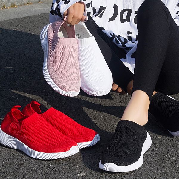

2020 women casual shoes women slip-on sock sneakers breathable light leisue walking jogging running tenis masculino adulto