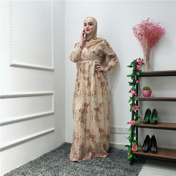 

ramadan sequin lace abaya dubai turkey islam muslim hijab dress kaftan abayas for women jilbab caftan clothing qatar elbise robe, Red