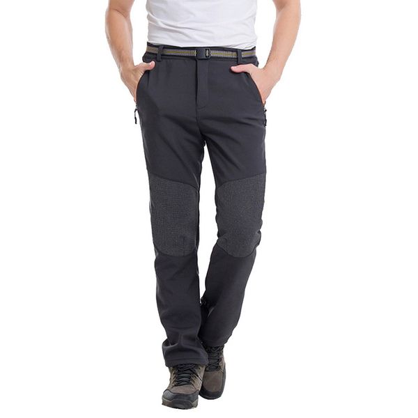 

litthing winter men skiing climbing pants outdoor waterproof windproof hiking ice skating pants for boys sportswear trousers, Black