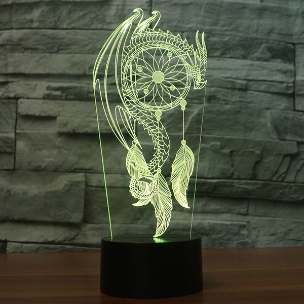 

seven neon]dragon fire dragon acrylic 7colors desk lamp 3d lamp child gift novelty led night light millennium falcon light