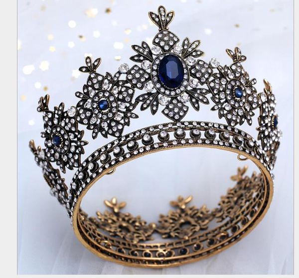 

black crystal crown bride headdress wedding dress, crown accessories birthday, Slivery;golden