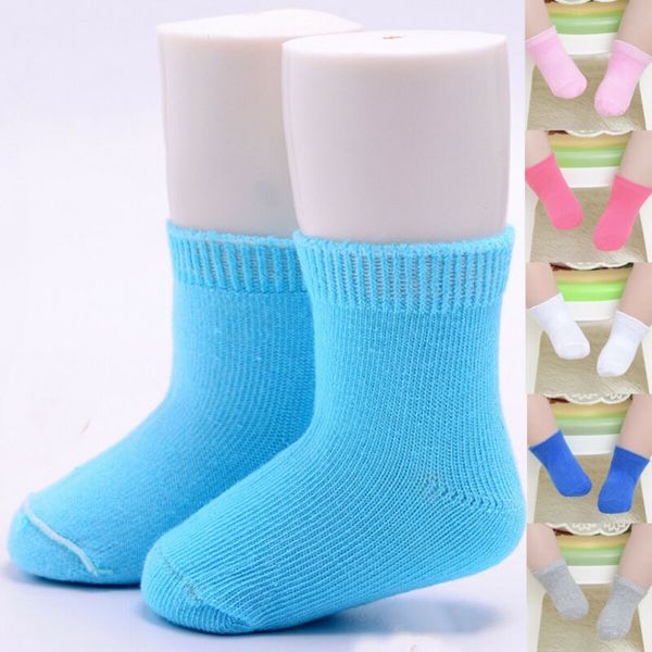 

1 pair kids toddler baby girl solid socks soft comfy cotton warmer scoks 0-6t spandex cotton standand winter socks 6 color, Pink;yellow