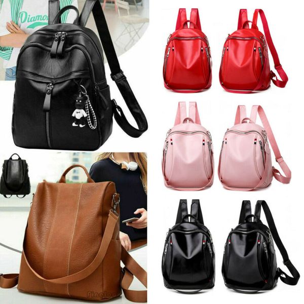 

fashion women pu leather backpack handbag shoulder travel school backpacks girls cross body shoulder bag rucksack satchel holder