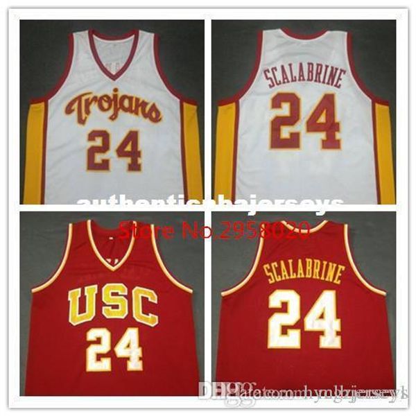 

custom brian scalabrine white mamba usc trojans throwbacks college basketball jersey embroidery stitched custom any name and number, Black;blue