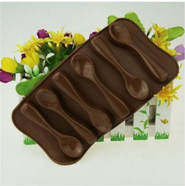 

wholesales spoon mold ice cube silicone bakeware diy model chocolates bake