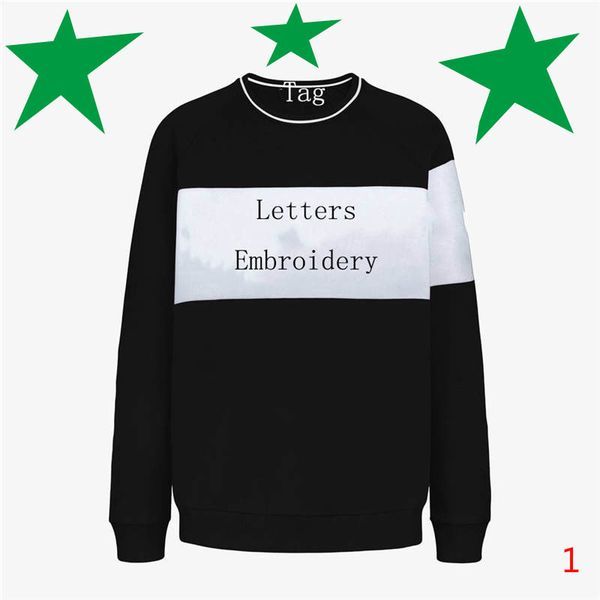 

20s fashion hoodies men pullover hoodie long sleeve casual sweatshirt letter embroidery autumn winter mens clothing5, Black