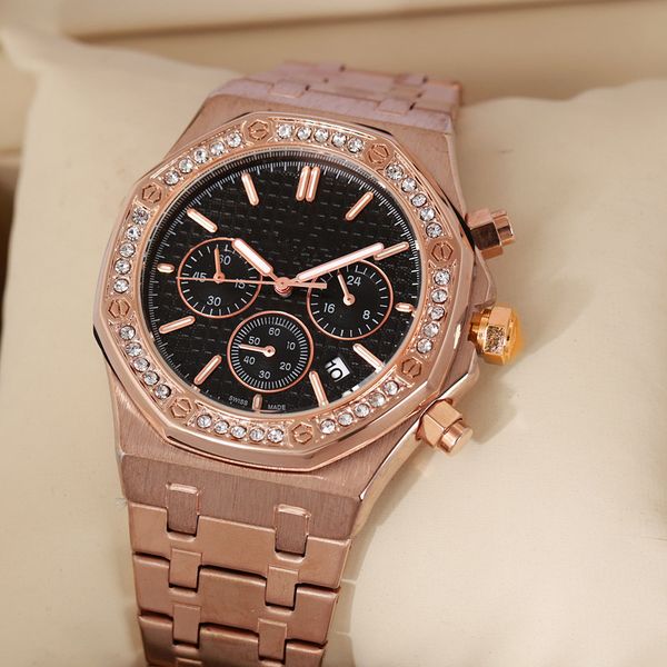 

all the subdials work leisure crime watch stainless steel quartz watch watch brandset auger watches, Slivery;brown