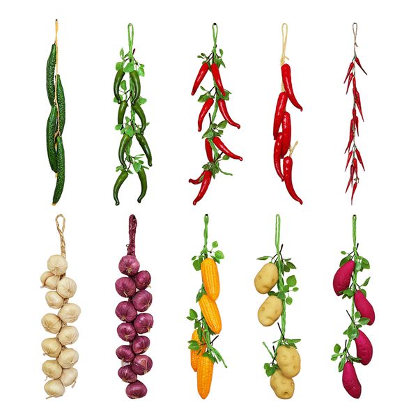 

2019 new artificial simulation food vegetables fruits pu red pepper fake lemon for home restaurant kitchen garden art decoration