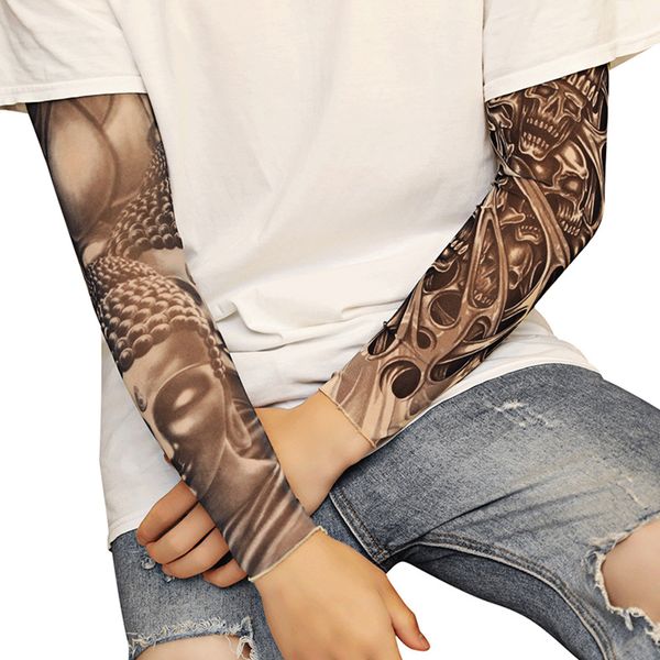 

temporary tattoos cycling new fashion sleeves armbands fake arm stocking outdoor Anti-UV Sunscreen men's and women's ice Elastic sleeves, Multi