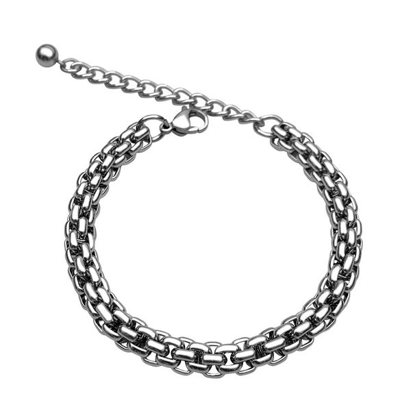 

7mm curb cuban bracelet stainless steel men's punk cable box link chain jewelry bangle rock accessory for women bracelets, Black