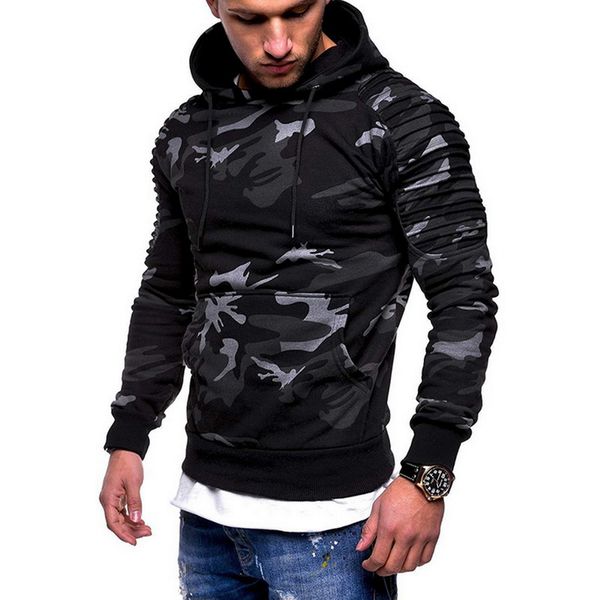

calofe autumn winter fitness running sweaters sports men's trainning sweater hoodies pleated raglan sleeve sportswear, White;black