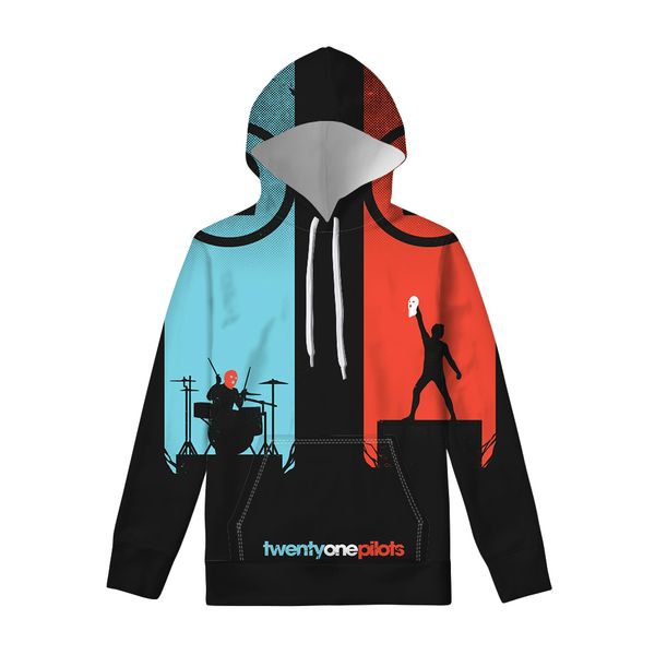 

2019 twenty one pilots hoodies o-neck for women men sweatshirts autumn clothing custom pattern teenager streetwear, Black